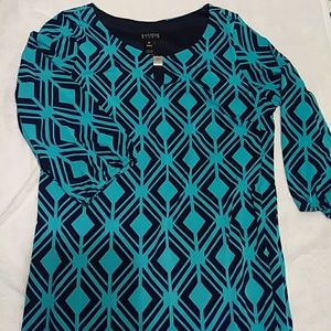 Navy Blue and Teal Dress